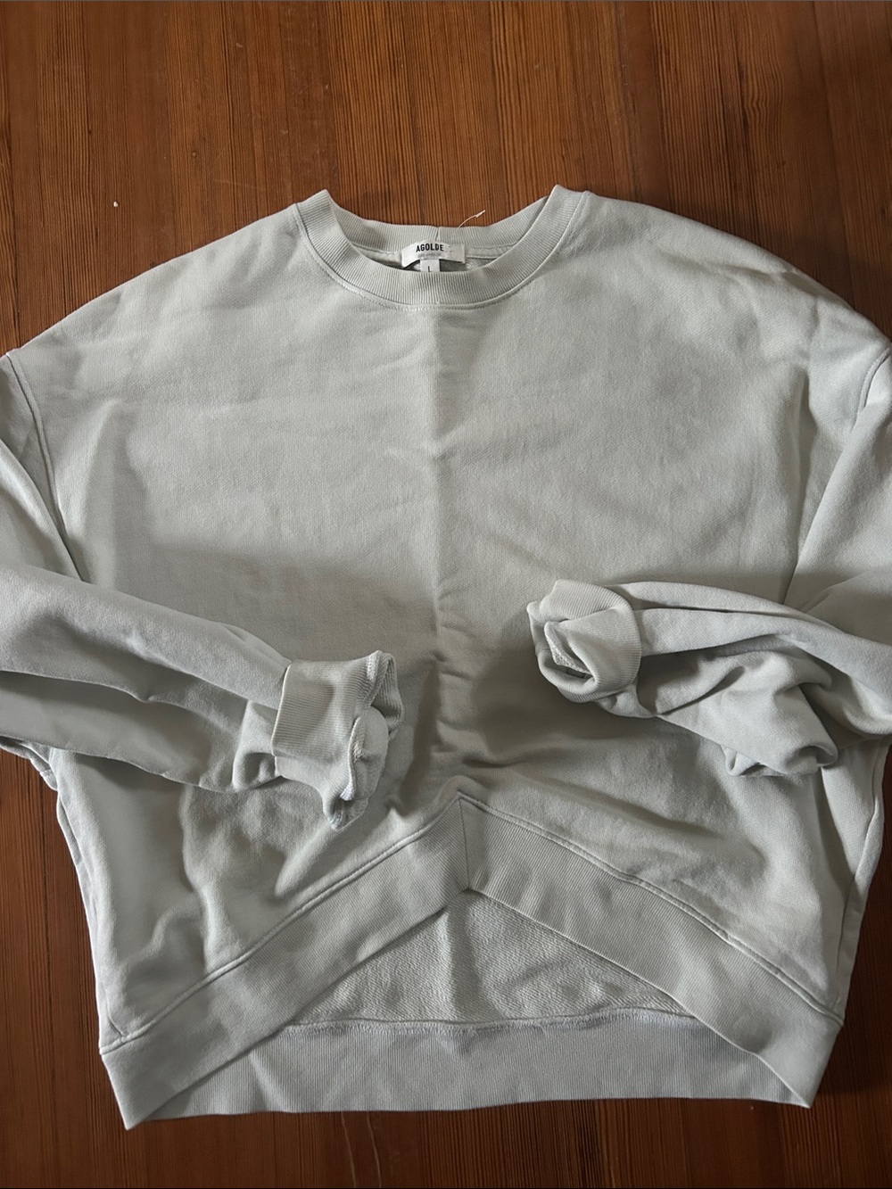 Agolde Pale Mint Cropped Sweatshirt